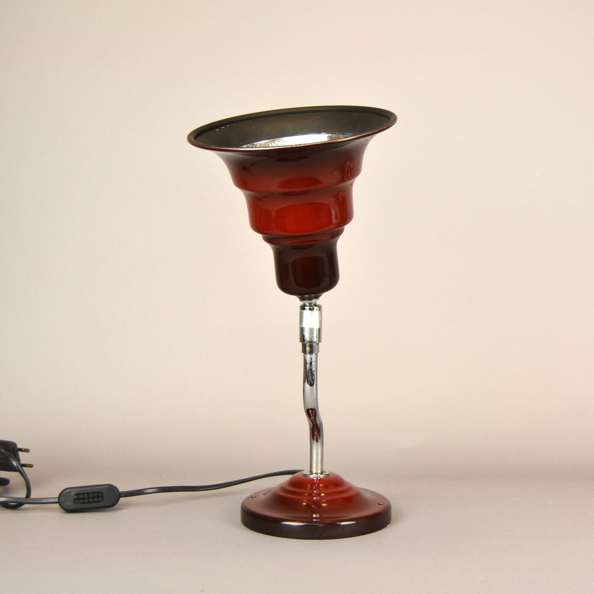 Kinkiet, czerwony, metal, proj. J. Wickelgren, Szwecja, lata 70. - 318