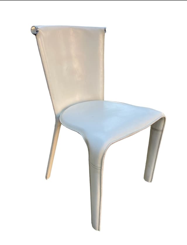 Krzesło z białej skóry, FASEM, Włochy, lata 80. - WYMIARY