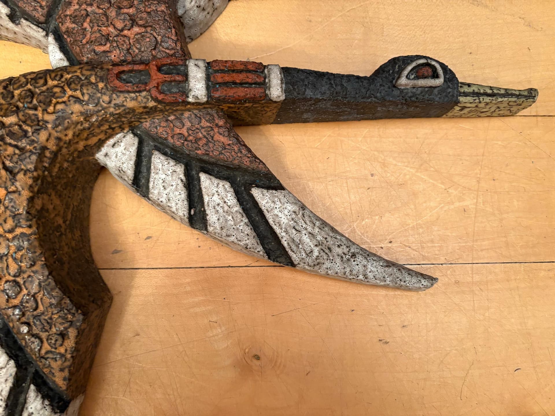 Dekoracja ścienna, ceramika brązowa, proj. J. Puntman, Holandia, lata 50. - 79870