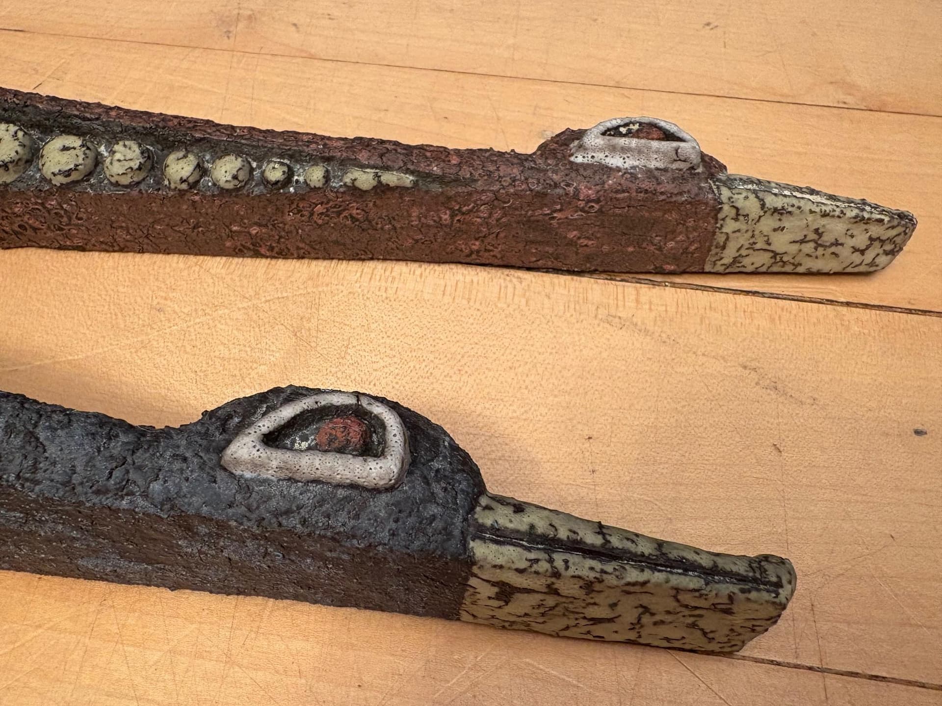 Dekoracja ścienna, ceramika brązowa, proj. J. Puntman, Holandia, lata 50. - 79868