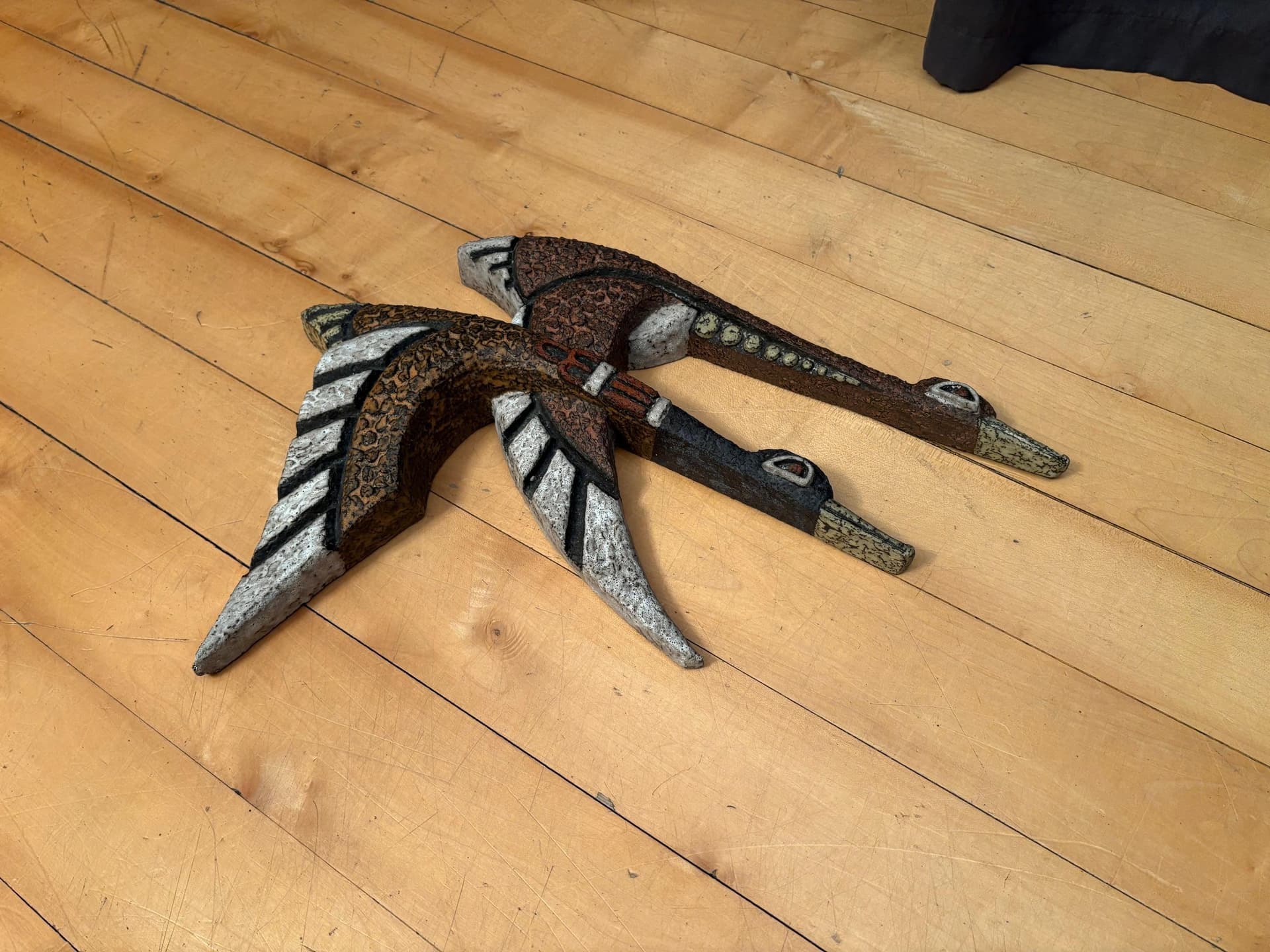 Dekoracja ścienna, ceramika brązowa, proj. J. Puntman, Holandia, lata 50. - 79872