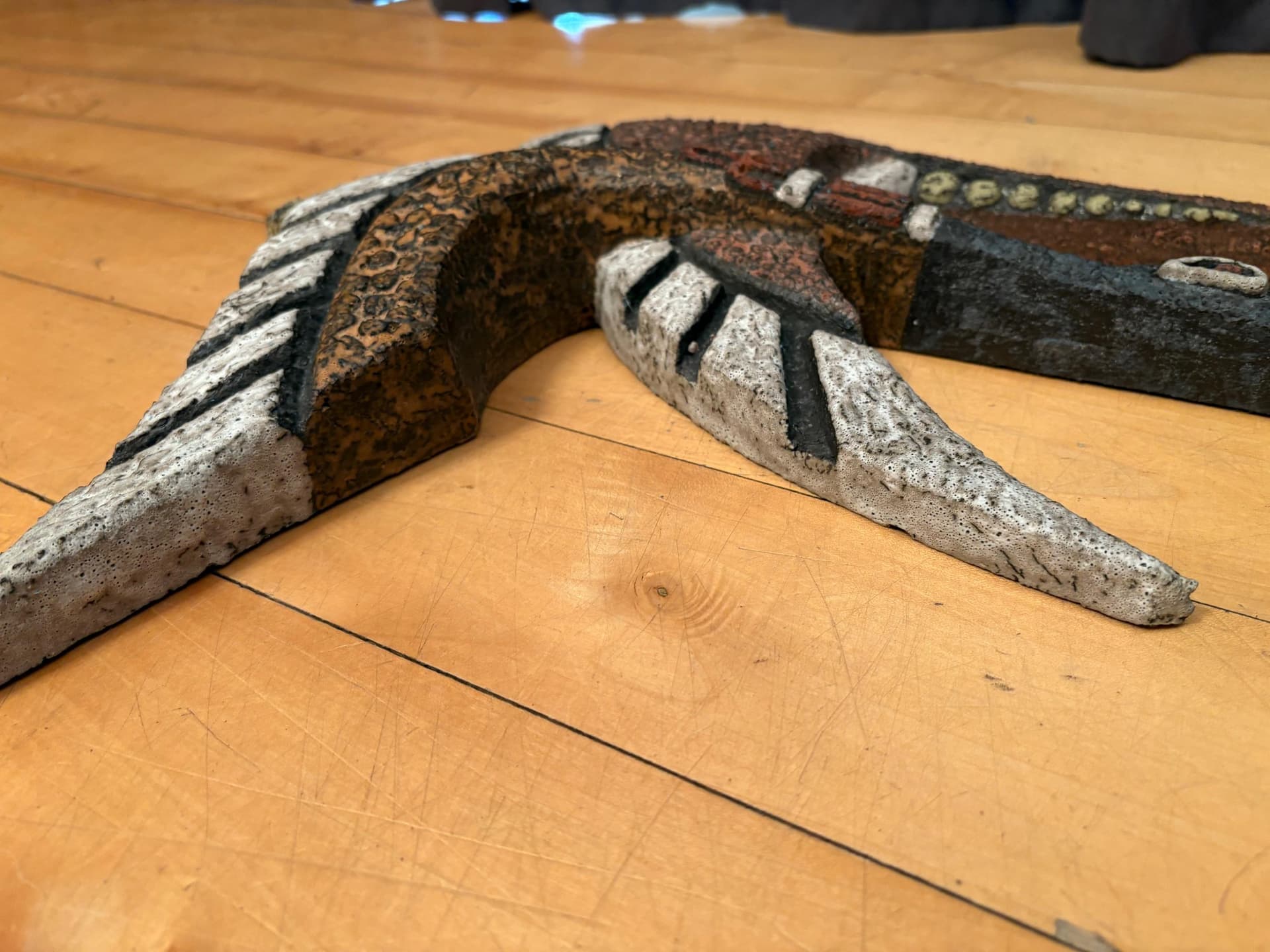 Dekoracja ścienna, ceramika brązowa, proj. J. Puntman, Holandia, lata 50. - 79865