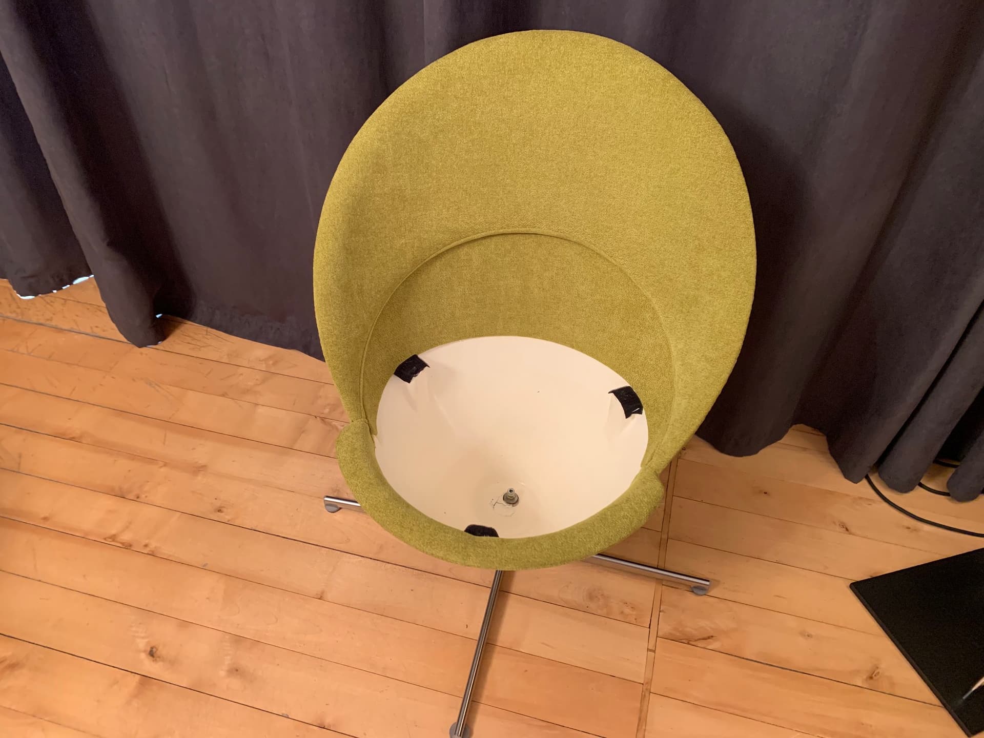 Chair Cone, yellow velvet, by V. Panton, Denmark, 1950s. - 40975