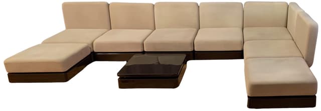 Sofa modułowa, welur beżowy, proj. G. Lange, Herman Miller, USA, lata 70. - WYMIARY