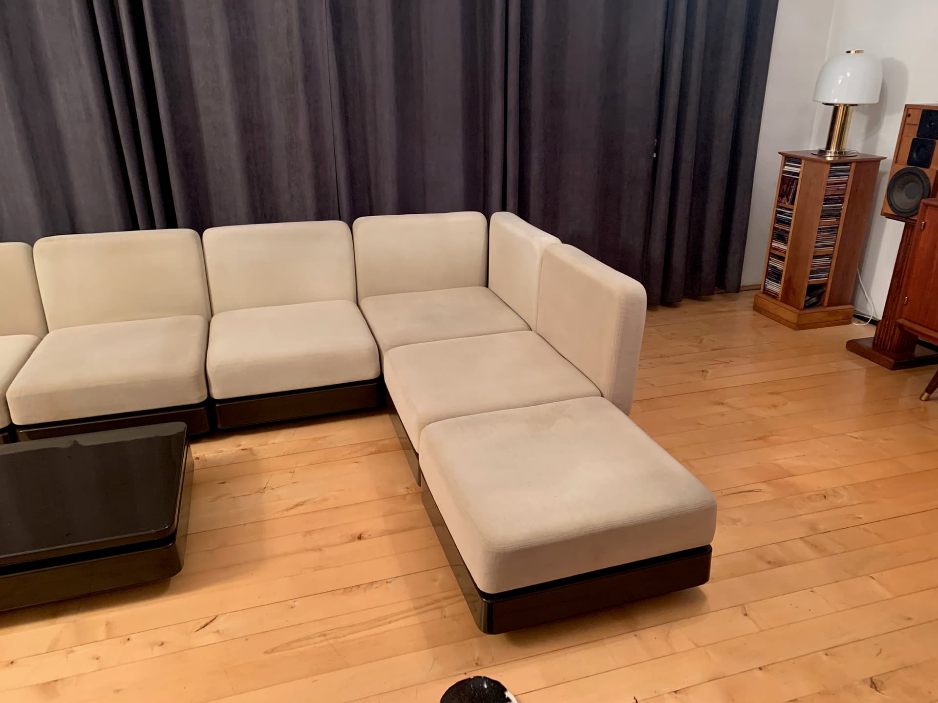 Sofa modułowa, welur beżowy, proj. G. Lange, Herman Miller, USA, lata 70. - 40998