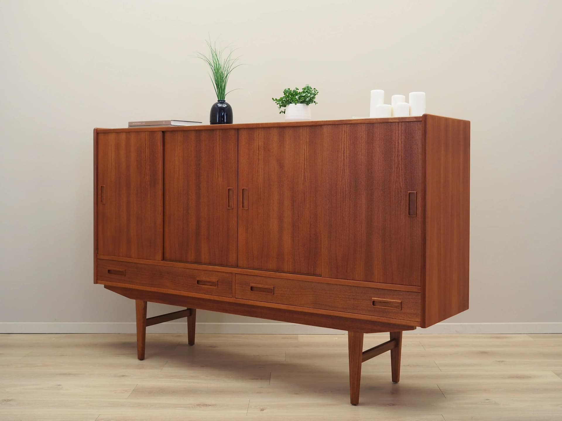 Highboard, teak brązowy, Børge Dam, Dania, lata 70. - 41020