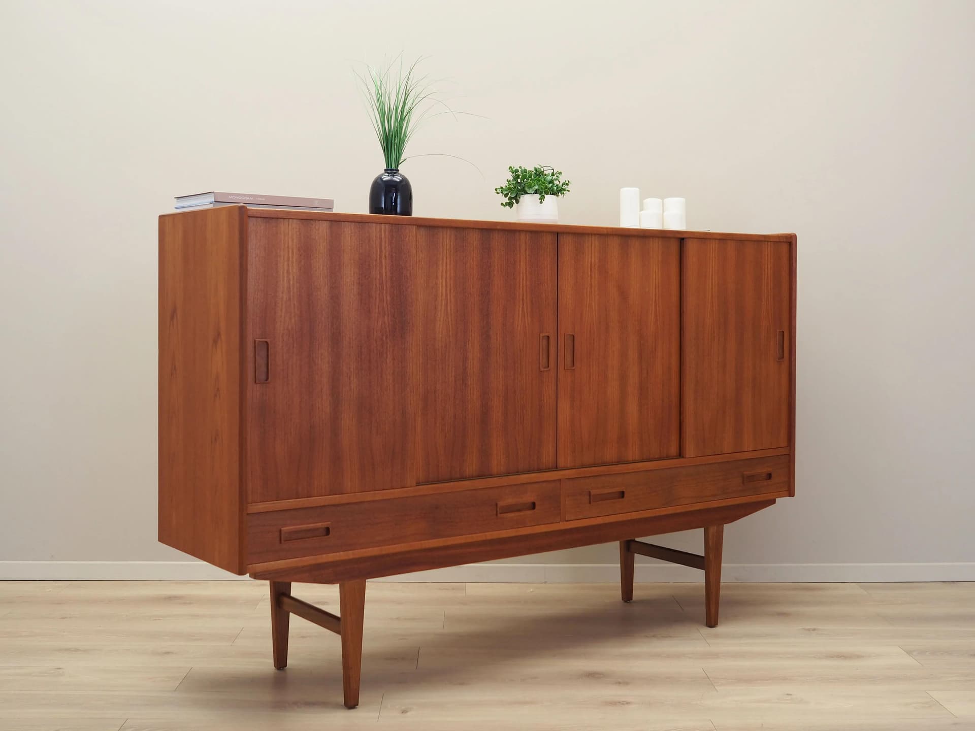 Highboard, teak brązowy, Børge Dam, Dania, lata 70. - 41022