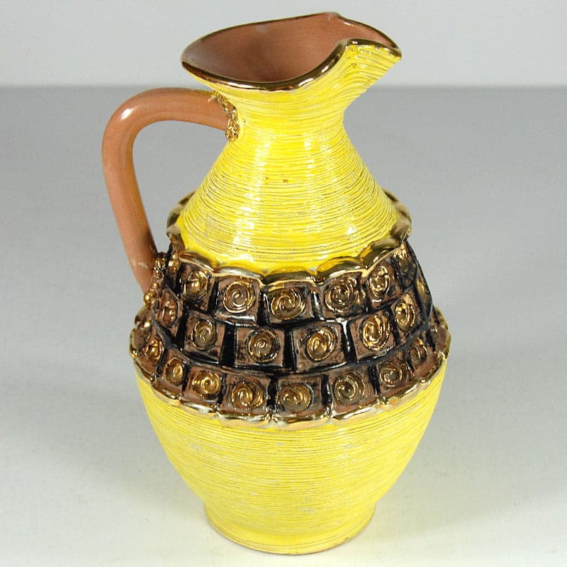 Dzban ceramiczny Nuovo Rinascimento, żółty, ceramika, Włochy, lata 60. - 41629
