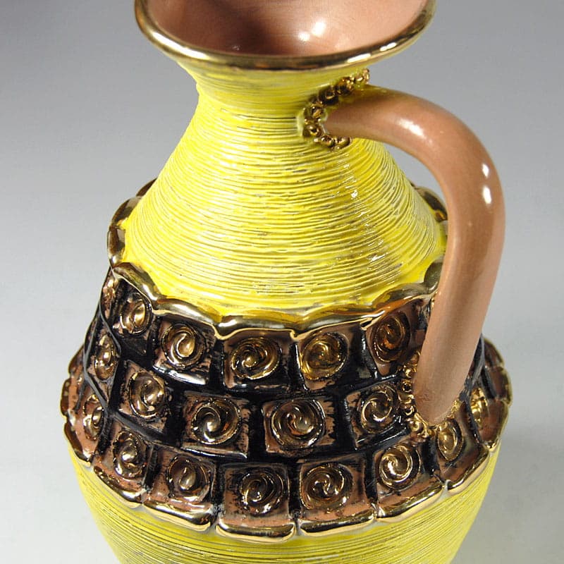 Dzban ceramiczny Nuovo Rinascimento, żółty, ceramika, Włochy, lata 60. - 41630