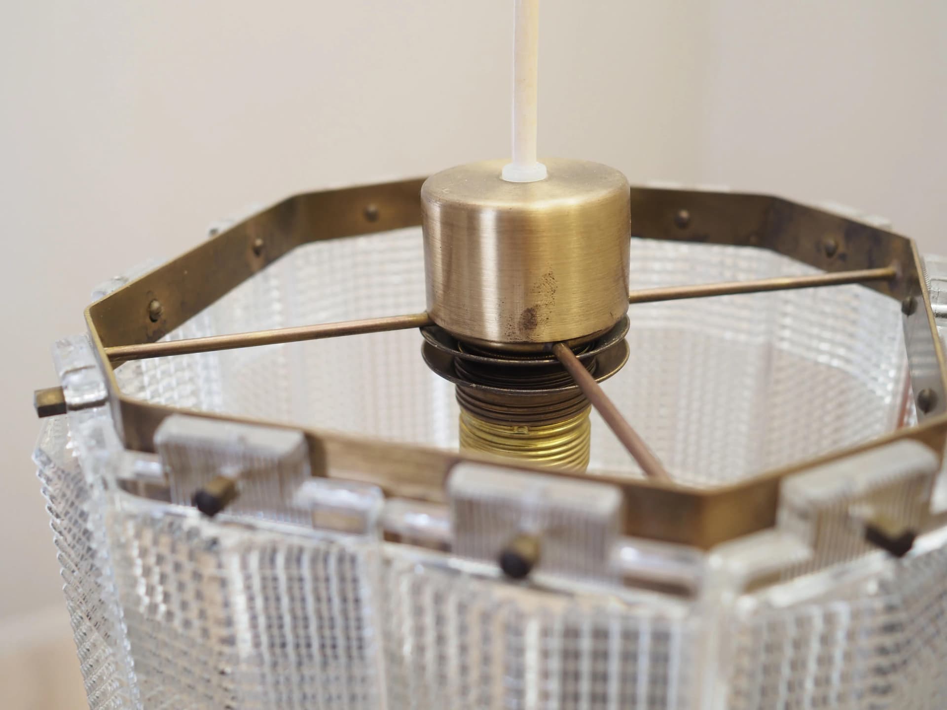 Pendant lamp, copper brass, Denmark, 1970s - 42774