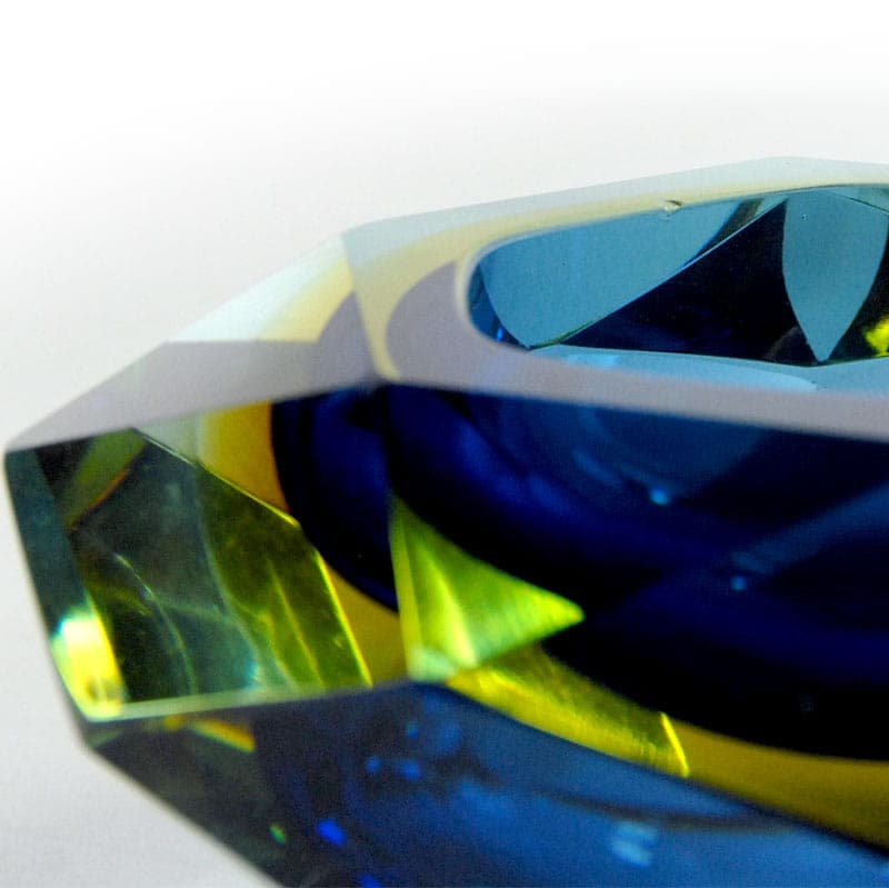 Bowl sommerso, blue glass, by A. Mandruzzato, Murano, Italy, 1970s. - 41609