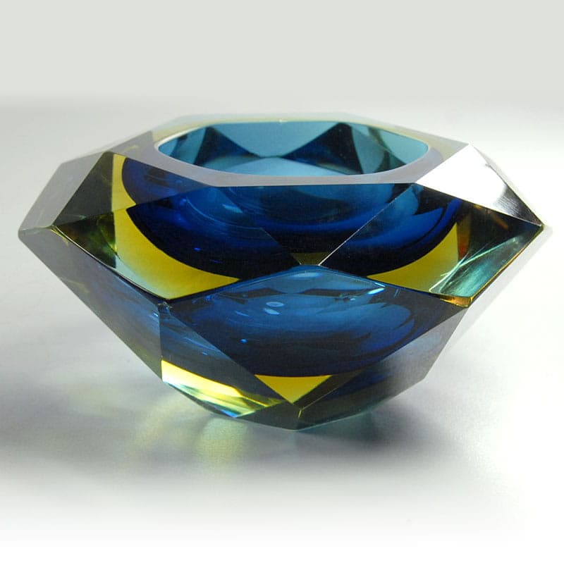 Bowl sommerso, blue glass, by A. Mandruzzato, Murano, Italy, 1970s. - 41605