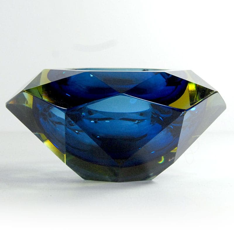 Bowl sommerso, blue glass, by A. Mandruzzato, Murano, Italy, 1970s. - 41603