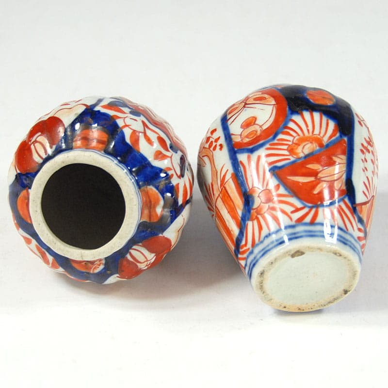 Para wazonów Imari, multikolor, fajans, Japonia, początek XX w. - 41582