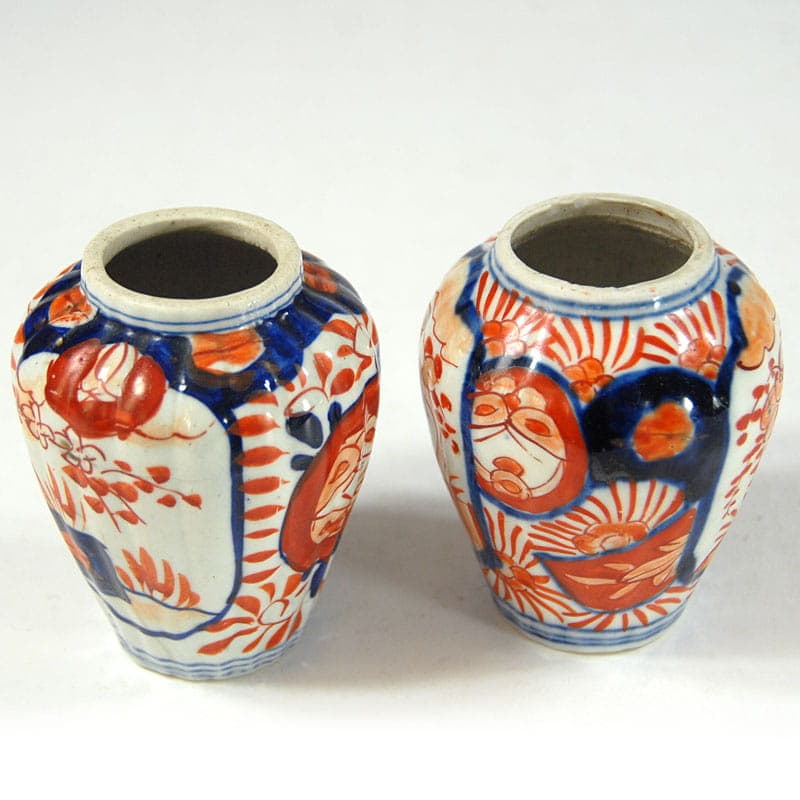 Para wazonów Imari, multikolor, fajans, Japonia, początek XX w. - 41580