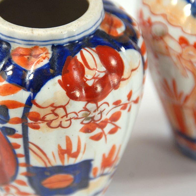Para wazonów Imari, multikolor, fajans, Japonia, początek XX w. - 41579