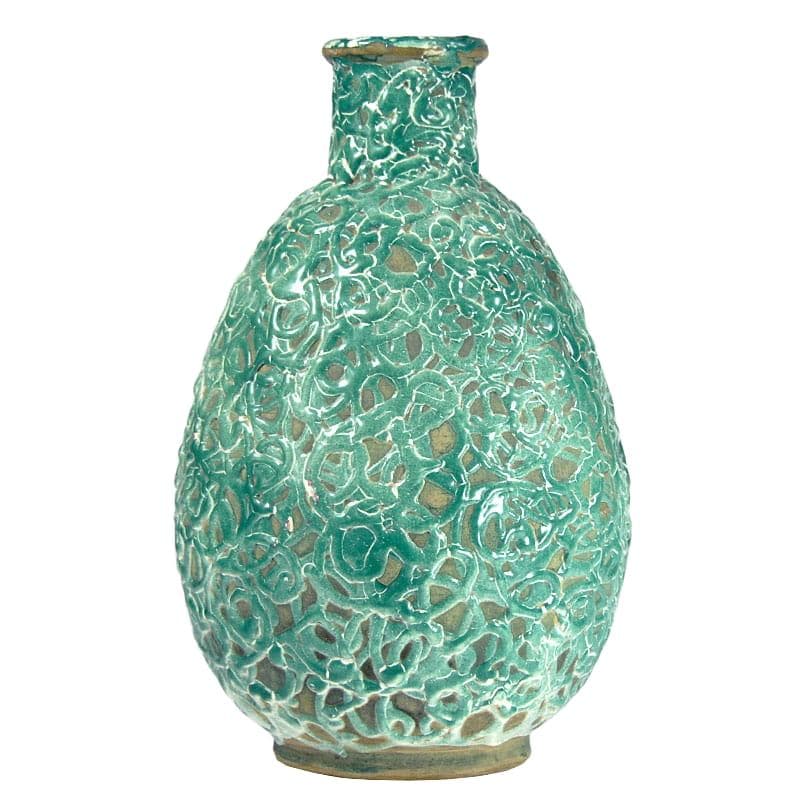 Wazon, turkusowy, ceramika, Belgia, lata 60.