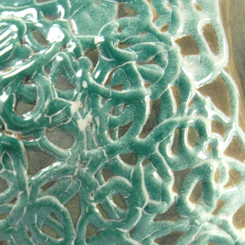 Wazon, turkusowy, ceramika, Belgia, lata 60. - 41573