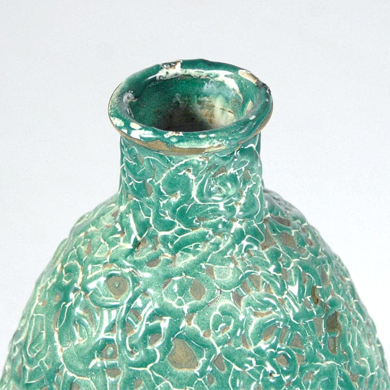 Wazon, turkusowy, ceramika, Belgia, lata 60. - 41569