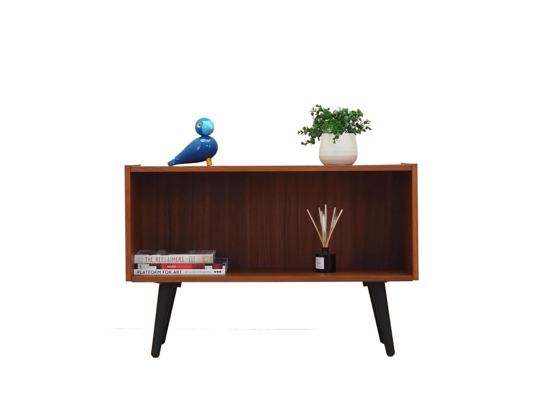Shelf, orange teak, Denmark, 1970s
