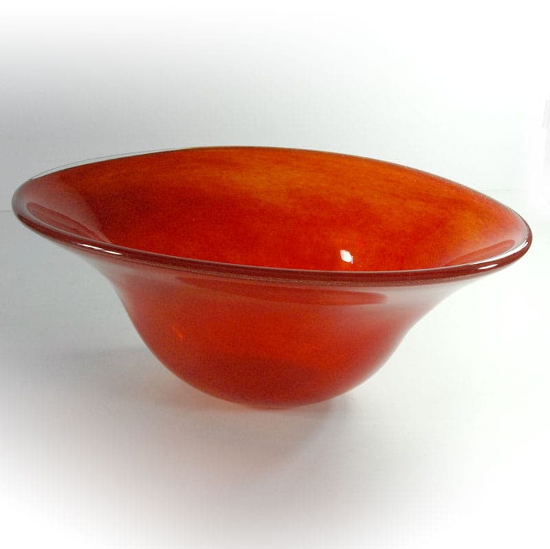 Decorative bowl, red glass, mid-century modern, 2000s. - 41550