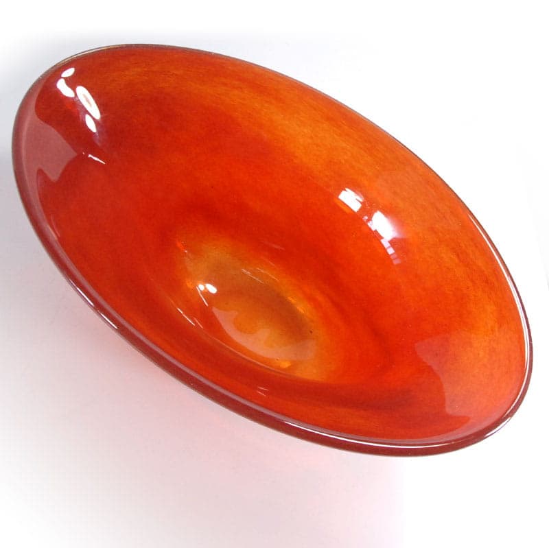 Decorative bowl, red glass, mid-century modern, 2000s. - 41552