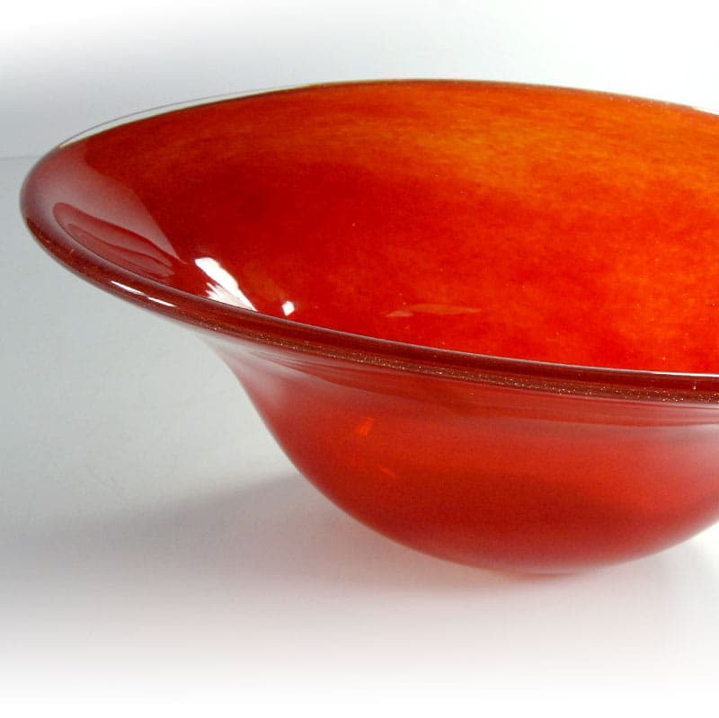 Decorative bowl, red glass, mid-century modern, 2000s. - 41553