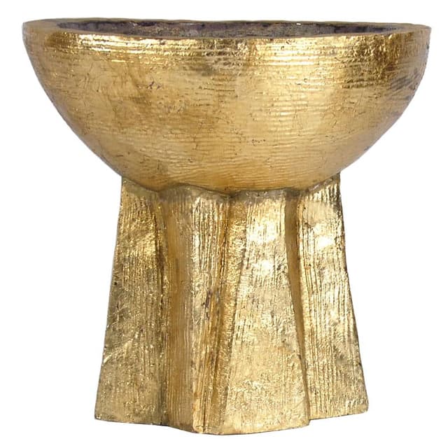 Sculptural centerpiece, golden ceramic, by J. Wysocka-Panasiewicz, Poland, 21st c. - DIMENSION