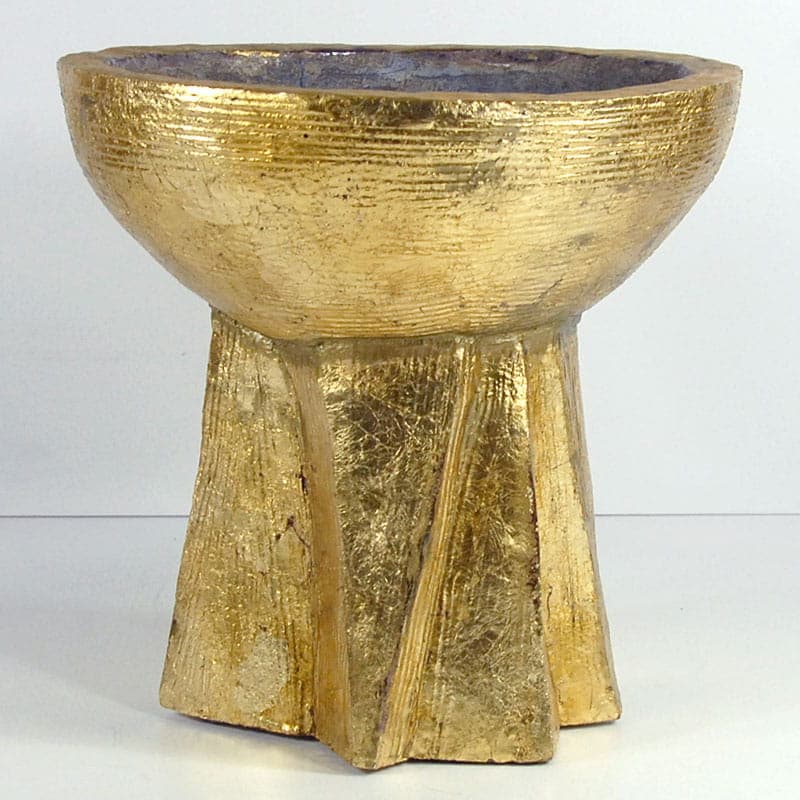 Sculptural centerpiece, golden ceramic, by J. Wysocka-Panasiewicz, Poland, 21st c. - 41542