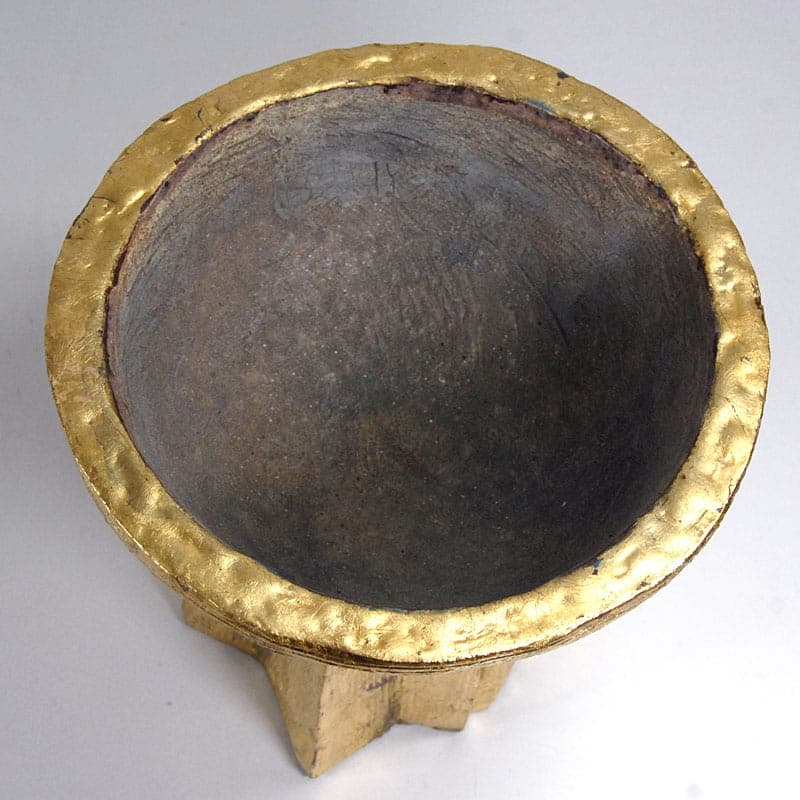 Sculptural centerpiece, golden ceramic, by J. Wysocka-Panasiewicz, Poland, 21st c. - 41545