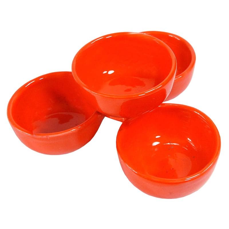 Serving dish, orange ceramic, Italy, 1970s.