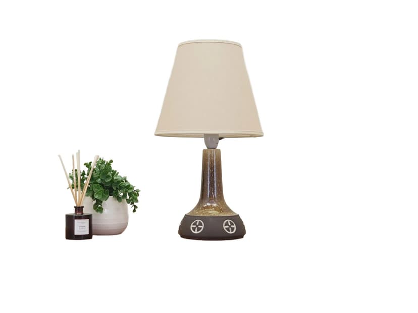 Table lamp, beige ceramics, Frank Keramik, Denmark, 1960s.