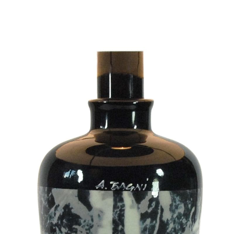 Ciemna marmurowa ceramiczna lampa stołowa, proj. A. Bagni, Włochy, lata 80. - 4378