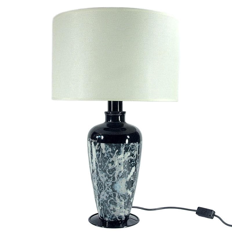 Ciemna marmurowa ceramiczna lampa stołowa, proj. A. Bagni, Włochy, lata 80. - 4375