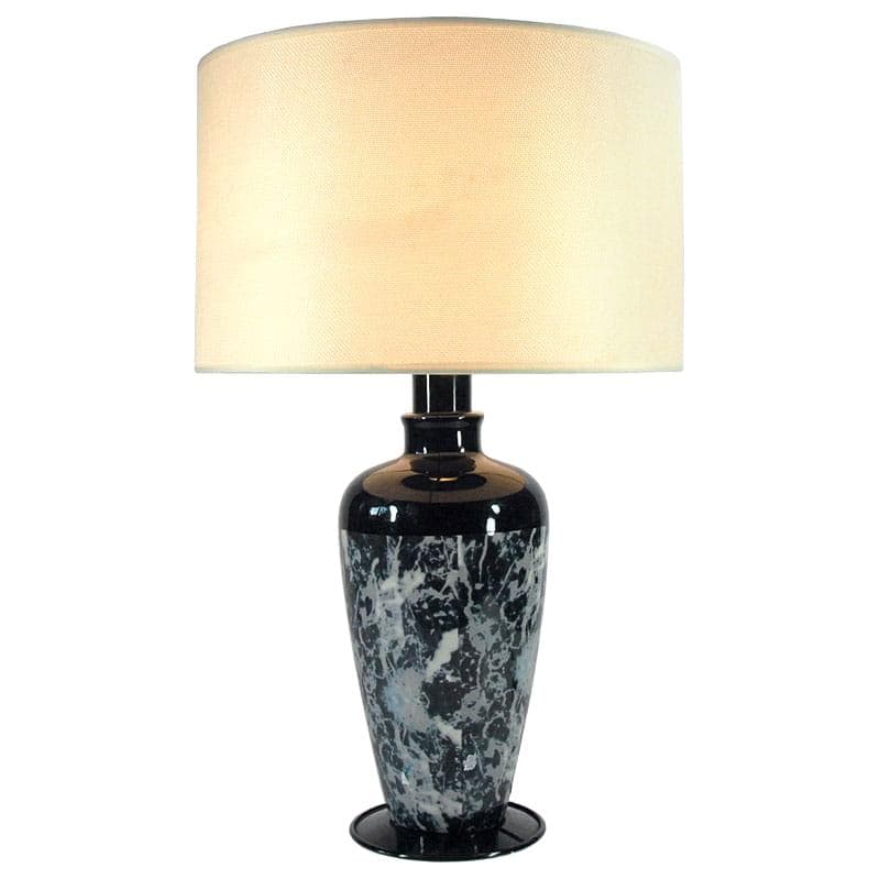 Ciemna marmurowa ceramiczna lampa stołowa, proj. A. Bagni, Włochy, lata 80.