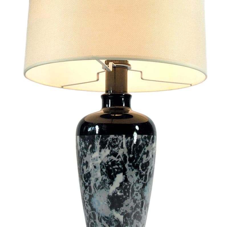 Ciemna marmurowa ceramiczna lampa stołowa, proj. A. Bagni, Włochy, lata 80. - 4376