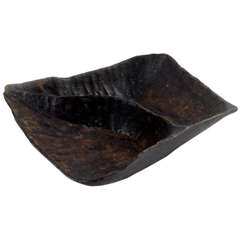 Decorative bowl, dark brown wood, Africa, vintage