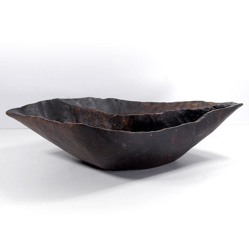 Decorative bowl, dark brown wood, Africa, vintage - 41504