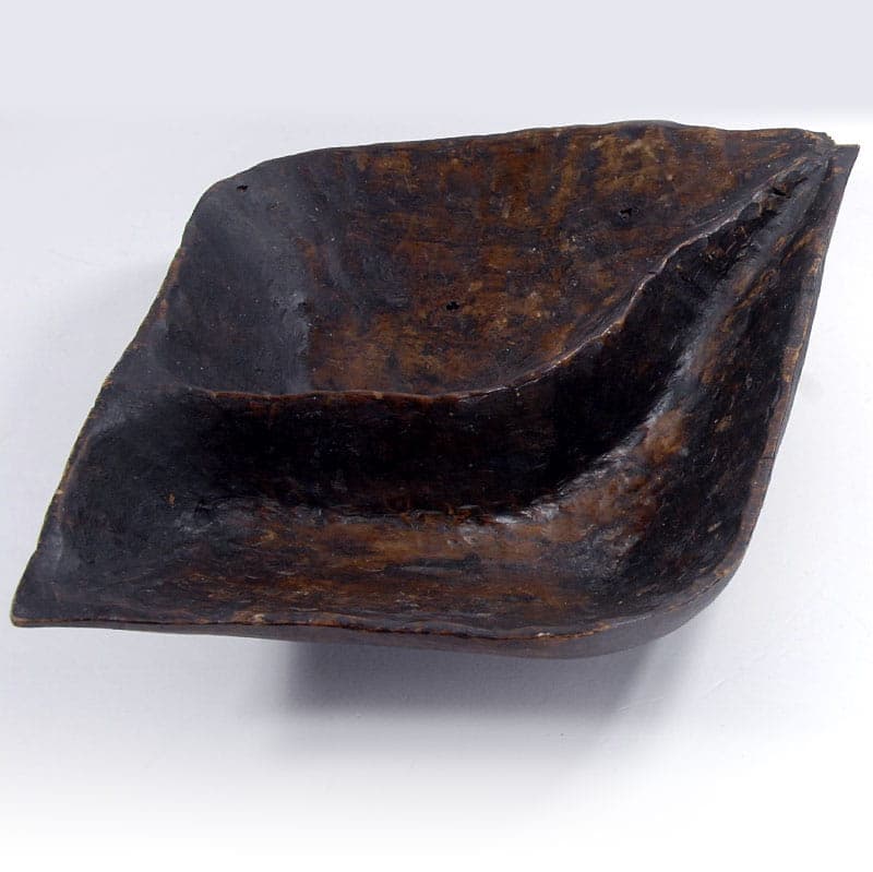 Decorative bowl, dark brown wood, Africa, vintage - 41505