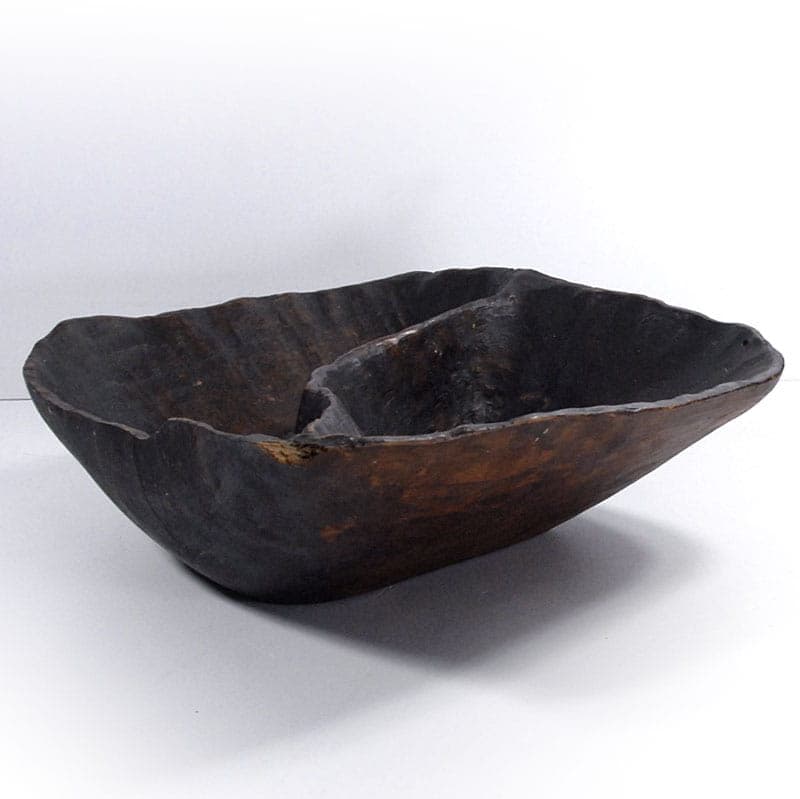 Decorative bowl, dark brown wood, Africa, vintage - 41507