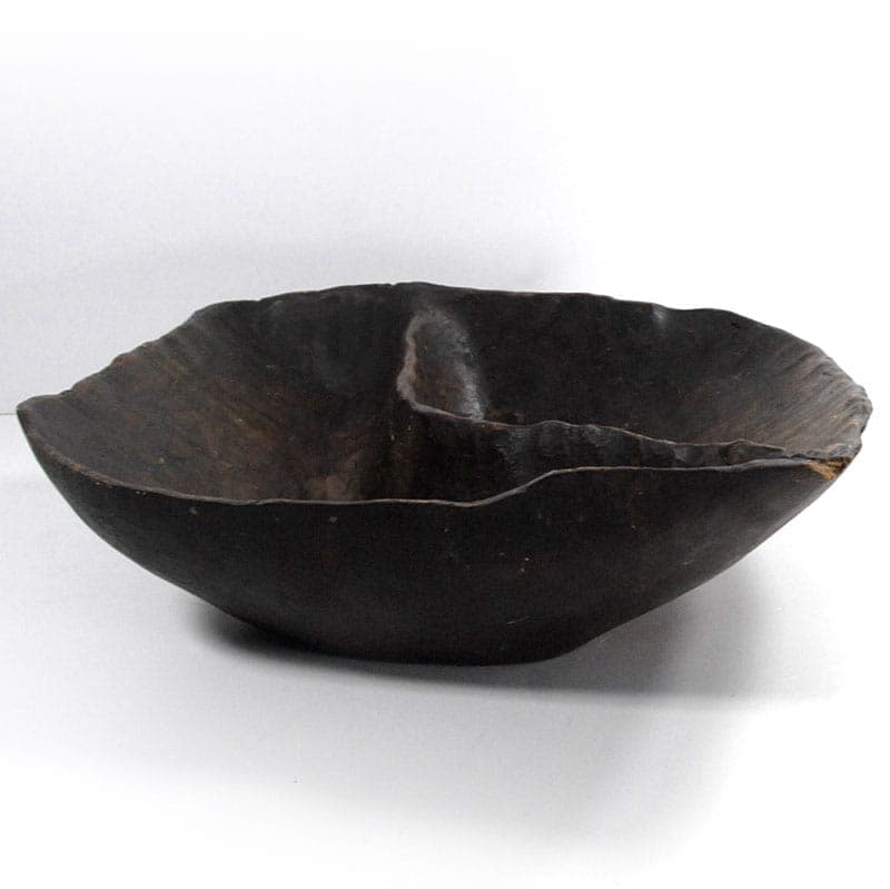Decorative bowl, dark brown wood, Africa, vintage - 41508