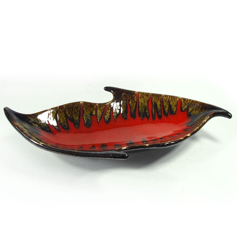 Platter Vallauris, red, ceramics, France, 1960s. - 41485