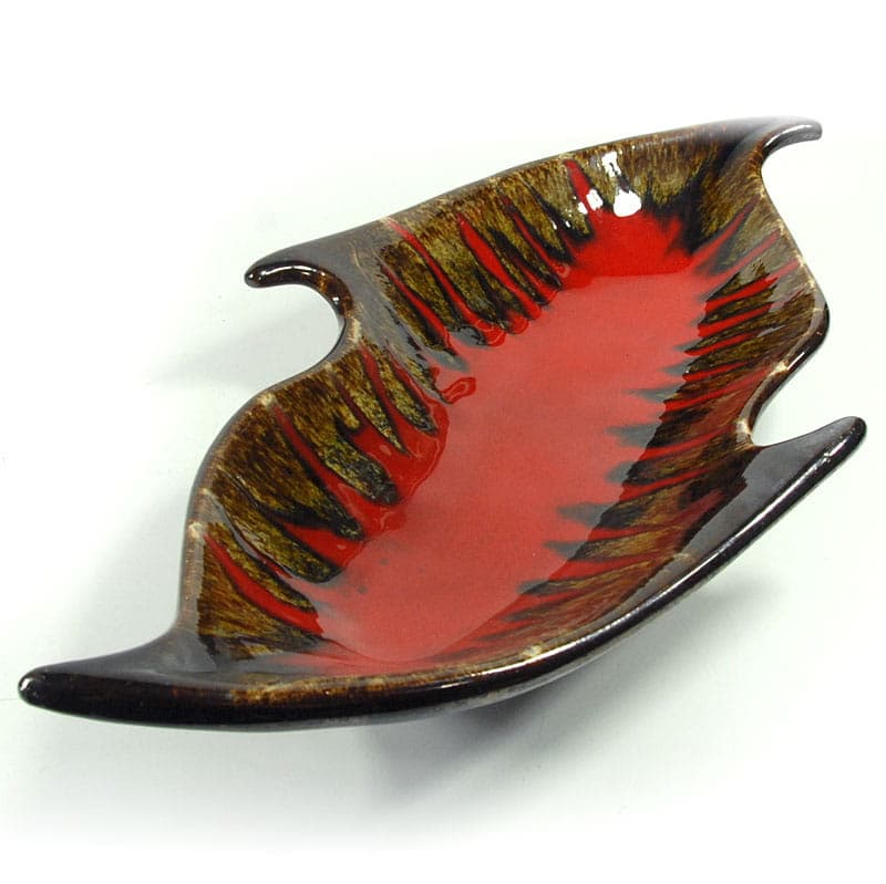 Platter Vallauris, red, ceramics, France, 1960s. - 41481