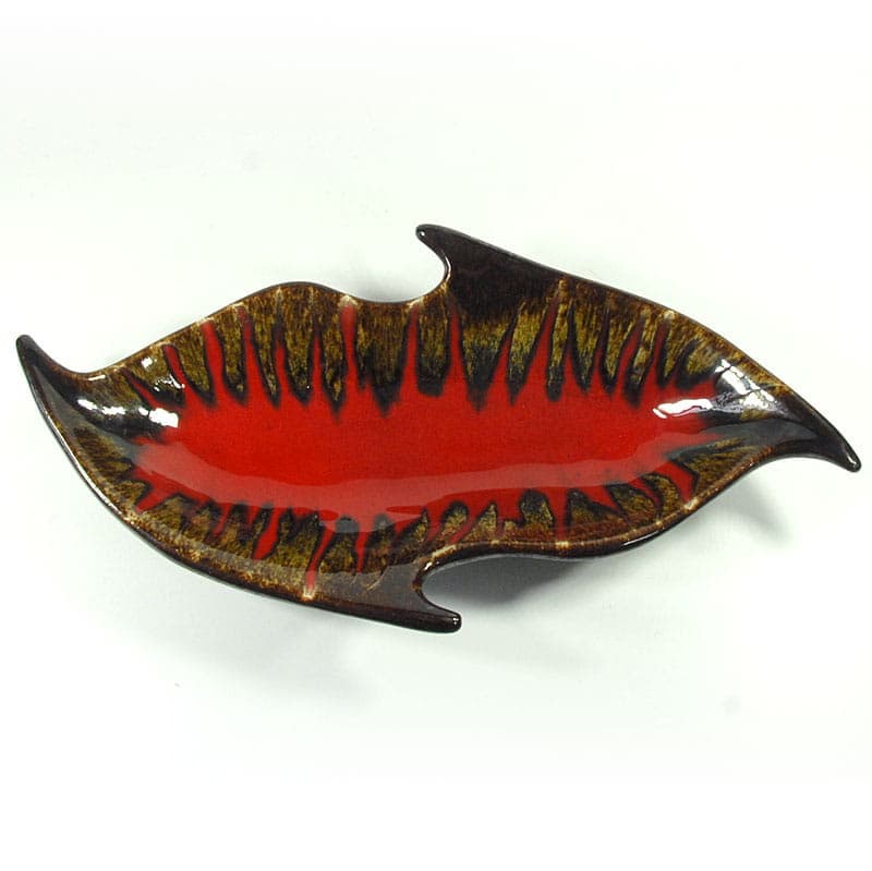 Platter Vallauris, red, ceramics, France, 1960s. - 41483