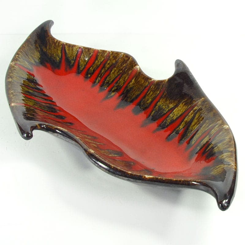 Platter Vallauris, red, ceramics, France, 1960s. - 41482