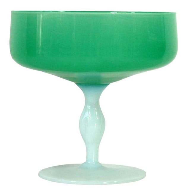 Glass Compote, Green, Empoli, Italy, 1970s. - DIMENSION