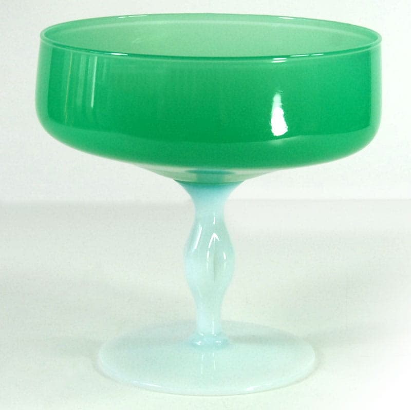 Glass Compote, Green, Empoli, Italy, 1970s. - 41465