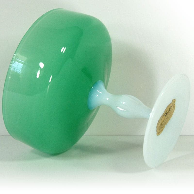 Glass Compote, Green, Empoli, Italy, 1970s. - 41467