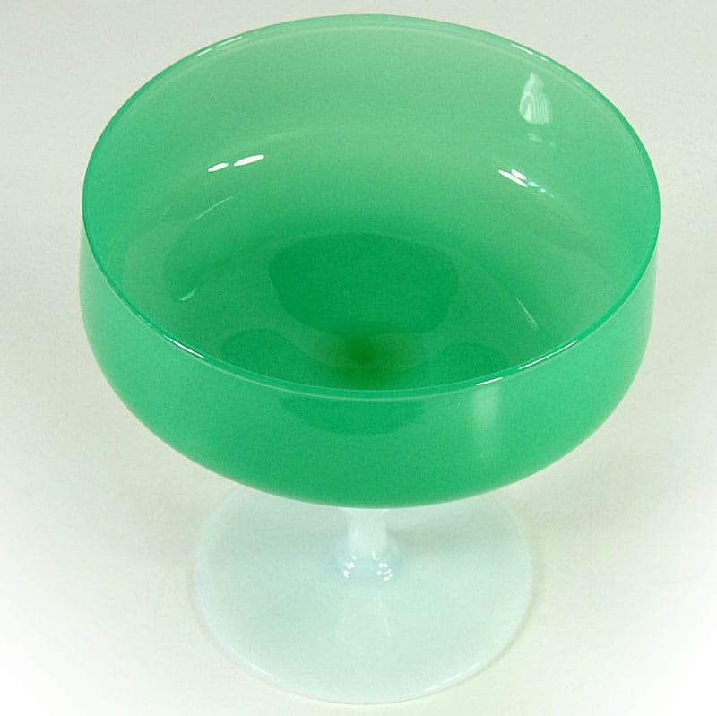 Glass Compote, Green, Empoli, Italy, 1970s. - 41469