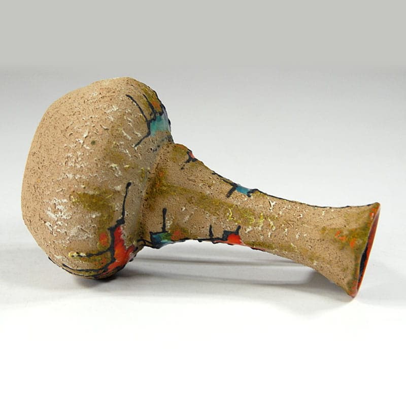 Wazon brutalistyczny, ceramika beżowy, Włochy, lata 50. - 41443